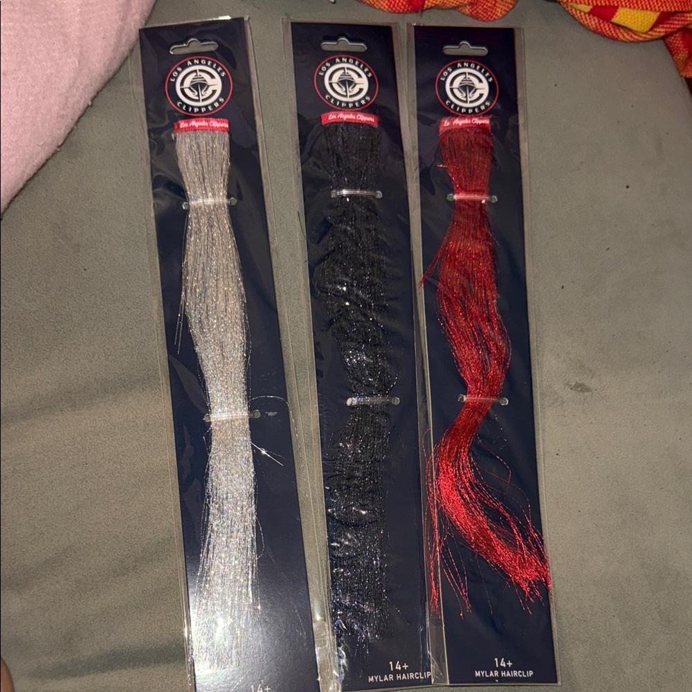 Los Angeles Clippers Metallic Hair Clips - Silver, Black, Red